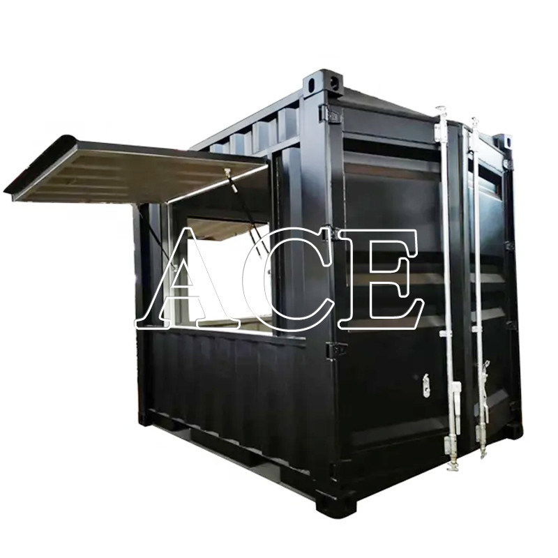 Киоск 10ft Shipping Container Кофе-магазин Custom Made Movable Bar Кафе-магазин с фанером
